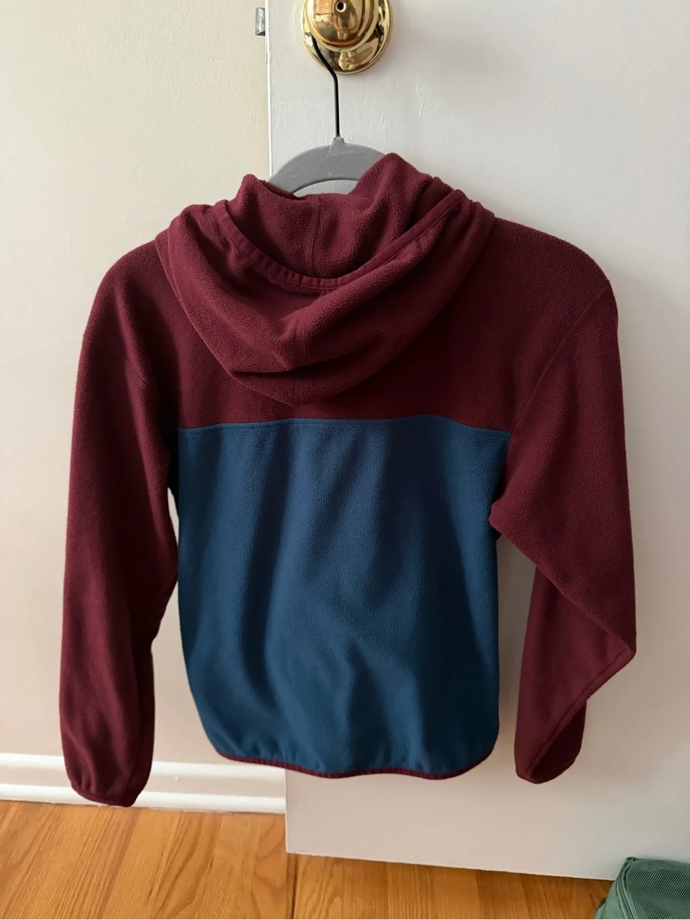 Patagonia Kids' Micro D Hooded Fleece Jacket - Burgundy & Teal